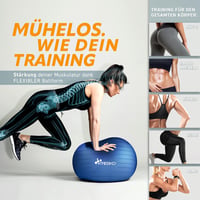 TRESKO Gimnasztikai Labda Légszivattyúval, Yoga Ball, Robusztus Ülőlabda 300 kg 7