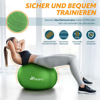 TRESKO Gimnasztikai Labda Légszivattyúval, Yoga Ball, Robusztus Ülőlabda 300 kg 4