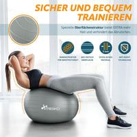 TRESKO Gimnasztikai Labda Légszivattyúval, Yoga Ball, Robusztus Ülőlabda 300 kg 4