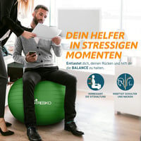 TRESKO Gimnasztikai Labda Légszivattyúval, Yoga Ball, Robusztus Ülőlabda 300 kg 3