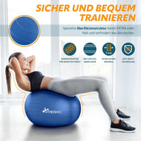 TRESKO Gimnasztikai Labda Légszivattyúval, Yoga Ball, Robusztus Ülőlabda 300 kg 4