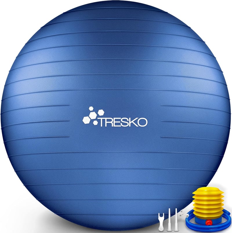 TRESKO Gimnasztikai Labda Légszivattyúval, Yoga Ball, Robusztus Ülőlabda 300 kg