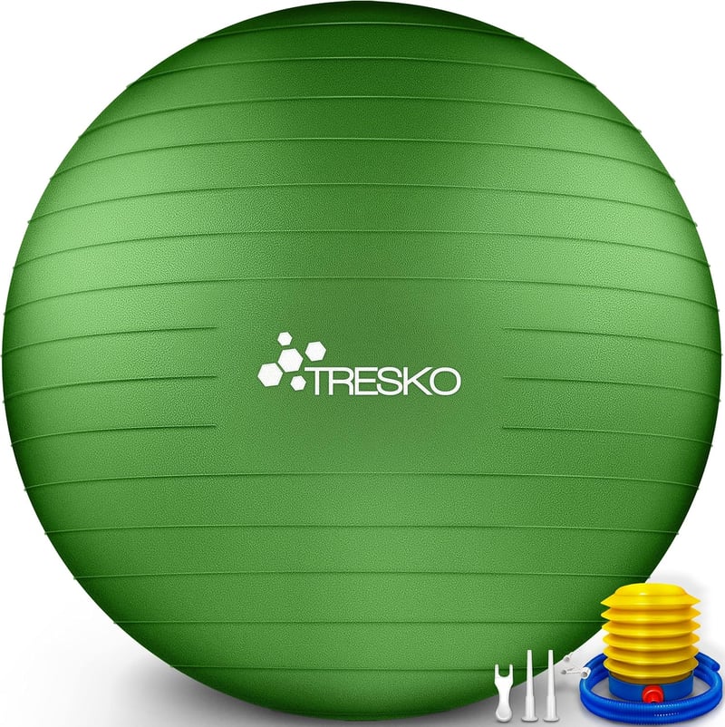 TRESKO Gimnasztikai Labda Légszivattyúval, Yoga Ball, Robusztus Ülőlabda 300 kg