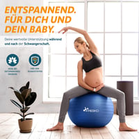 TRESKO Gimnasztikai Labda Légszivattyúval, Yoga Ball, Robusztus Ülőlabda 300 kg 6