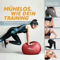 TRESKO Gimnasztikai Labda Légszivattyúval, Yoga Labda, Robusztus Ülőlabda 300 kg - 65cm (für Körpergröße 155 - 175cm), red 7