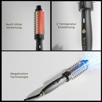Perie de păr rotundă cu încălzire și ioni negativi Tresses Touch, 2 trepte de viteză, înveliș ceramic cu turmalină, voltaj universal, PTC dublu 30 secunde 3