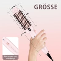 Perie de păr cu aer cald și ioni negativi Tresses Touch, perie rotundă cu strat ceramic și turmalină, 2 trepte de temperatură, încălzire rapidă, roz 8