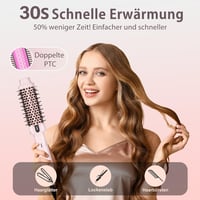 Perie de păr cu aer cald și ioni negativi Tresses Touch, perie rotundă cu strat ceramic și turmalină, 2 trepte de temperatură, încălzire rapidă, roz 2