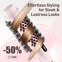 Perie de păr cu aer cald și ioni negativi Tresses Touch, perie rotundă cu strat ceramic și turmalină, 2 trepte de temperatură, încălzire rapidă, roz 6