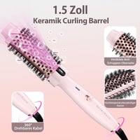 Perie de păr cu aer cald și ioni negativi Tresses Touch, perie rotundă cu strat ceramic și turmalină, 2 trepte de temperatură, încălzire rapidă, roz 7