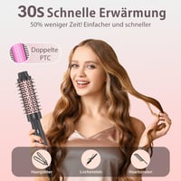 Perie termică rotativă Tresses Touch cu ioni negativi, aur roz, 2 setări de temperatură, ceramică cu turmalină, încălzire rapidă în 30 de secunde, universală 2