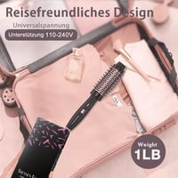 Perie termică rotativă Tresses Touch cu ioni negativi, aur roz, 2 setări de temperatură, ceramică cu turmalină, încălzire rapidă în 30 de secunde, universală 9