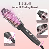 Perie termică rotativă Tresses Touch cu ioni negativi, aur roz, 2 setări de temperatură, ceramică cu turmalină, încălzire rapidă în 30 de secunde, universală 7