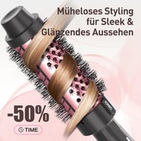Perie termică rotativă Tresses Touch cu ioni negativi, aur roz, 2 setări de temperatură, ceramică cu turmalină, încălzire rapidă în 30 de secunde, universală 6