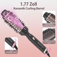 Perie Termică Rotundă Tresses Touch cu Înveliș Ceramic și Turmalină, 45 mm, Ioni Negativi, 2 Trepte de Temperatură, Voltaj Universal, Dual PTC, Încălzire în 30 secunde, Aur Roz 7
