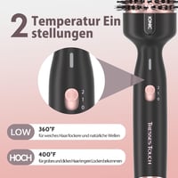 Perie Termică Rotundă Tresses Touch cu Înveliș Ceramic și Turmalină, 45 mm, Ioni Negativi, 2 Trepte de Temperatură, Voltaj Universal, Dual PTC, Încălzire în 30 secunde, Aur Roz 4