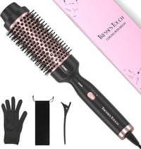 Perie Termică Rotundă Tresses Touch cu Înveliș Ceramic și Turmalină, 45 mm, Ioni Negativi, 2 Trepte de Temperatură, Voltaj Universal, Dual PTC, Încălzire în 30 secunde, Aur Roz 1