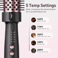 Perie electrică cu încălzire Tresses Touch, cu înveliș ceramic și turmalină, tehnologie cu ioni negativi, 5 trepte de temperatură, voltaj universal, aur roz, încălzire rapidă în 30 secunde 4