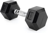 Gantere hexagonale TREXO 5 kg din fontă cauciucată, cu mâner ergonomic cromat, pentru bărbați și femei, pentru antrenament acasă și fitness 1