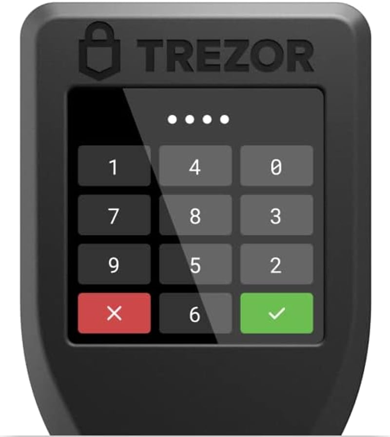 Trezor Model T Hardver Kriptopénz Tárca Bitcoin Ethereum Litecoin Fekete