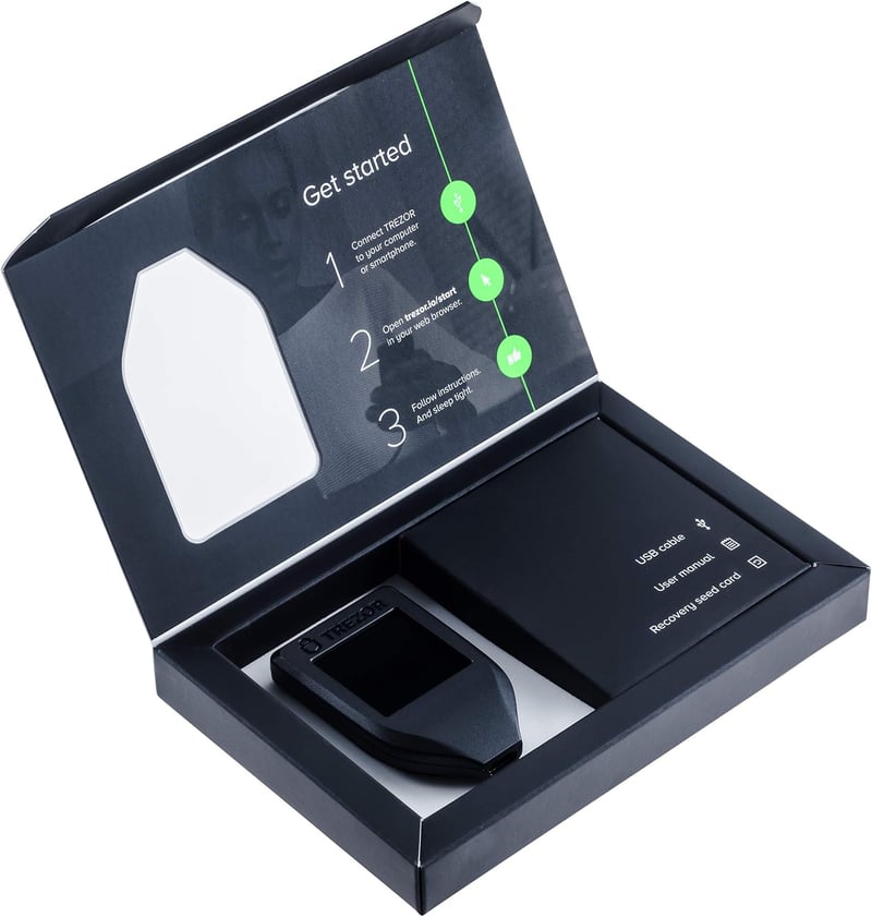 Trezor Model T Hardver Kriptopénz Tárca Bitcoin Ethereum Litecoin Fekete