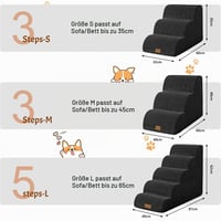 Scară pentru câini Trhillsbrad, 5 trepte, 62 cm înălțime, pentru câini de talie mică, din spumă densă, cu husă lavabilă și bază antiderapantă 4