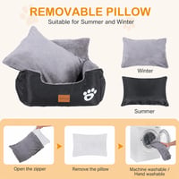 Trhillsbrad Autosedačka pre psov 70x60x45 cm, pre malé a stredne veľké psy do 11 kg, odnímateľný a prateľný poťah, 2 bezpečnostné vodítka, protišmyková základňa 5
