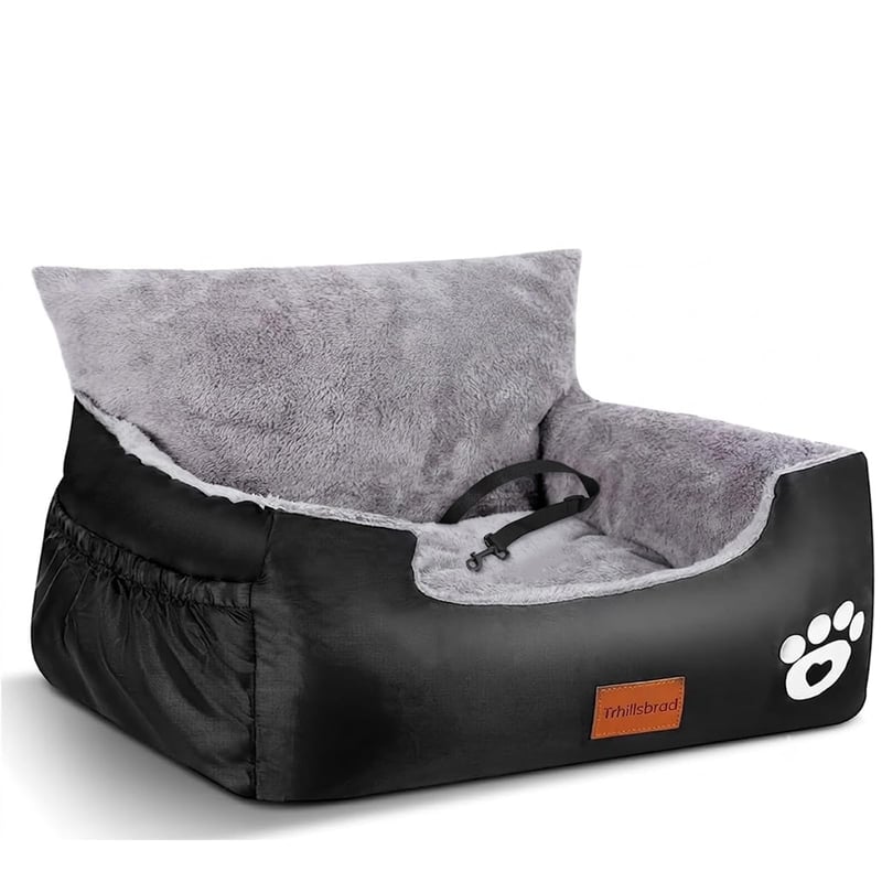 Trhillsbrad Autosedačka pre psov 70x60x45 cm, pre malé a stredne veľké psy do 11 kg, odnímateľný a prateľný poťah, 2 bezpečnostné vodítka, protišmyková základňa