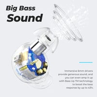 Tribit Flybuds 3 Bluetooth Fülhallgató - 100 Órás Üzemidő, USB-C Töltőtok, IPX8 Vízálló, Érintésvezérlés, Mélyhangzás, Beépített Mikrofon 5