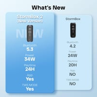 Tribit StormBox 2 Bluetooth Hangszóró - 34W 360° Térhatású Hang, XBass Technológia, 24 Órás Üzemidő, IPX7 Vízálló, Hordozható Kültéri Hangfa 8