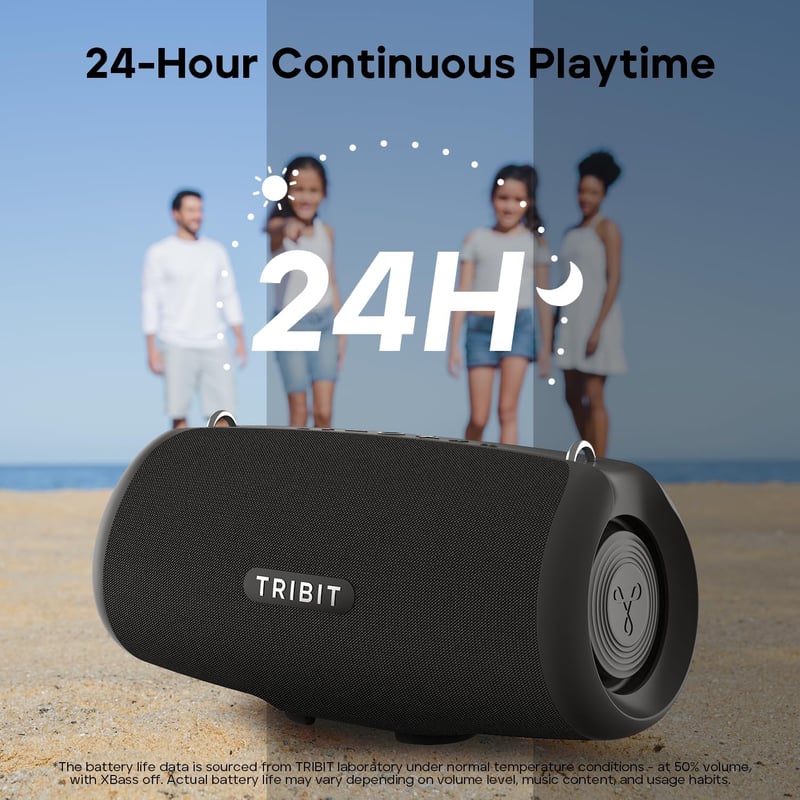Tribit StormBox Lava Hordozható Bluetooth Hangszóró 80W - IP67 Vízálló, 24 Órás Üzemidő, Mélyhangkiemelés, Beépített Mikrofon, Kültéri Haszn