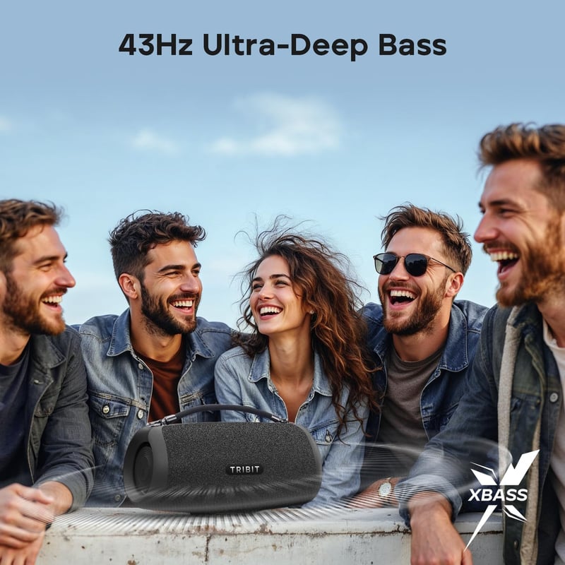 Tribit StormBox Lava Hordozható Bluetooth Hangszóró 80W - IP67 Vízálló, 24 Órás Üzemidő, Mélyhangkiemelés, Beépített Mikrofon, Kültéri Haszn