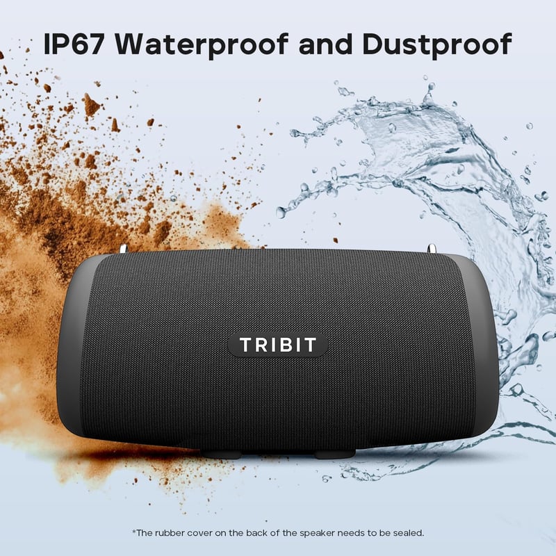 Tribit StormBox Lava Hordozható Bluetooth Hangszóró 80W - IP67 Vízálló, 24 Órás Üzemidő, Mélyhangkiemelés, Beépített Mikrofon, Kültéri Haszn
