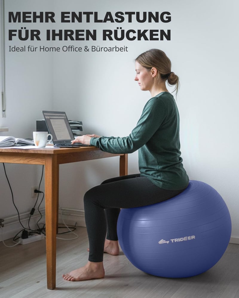 Trideer Fitness Labda 45-85cm Anti-Burst Pilates Egyensúly Jóga Otthon Iroda