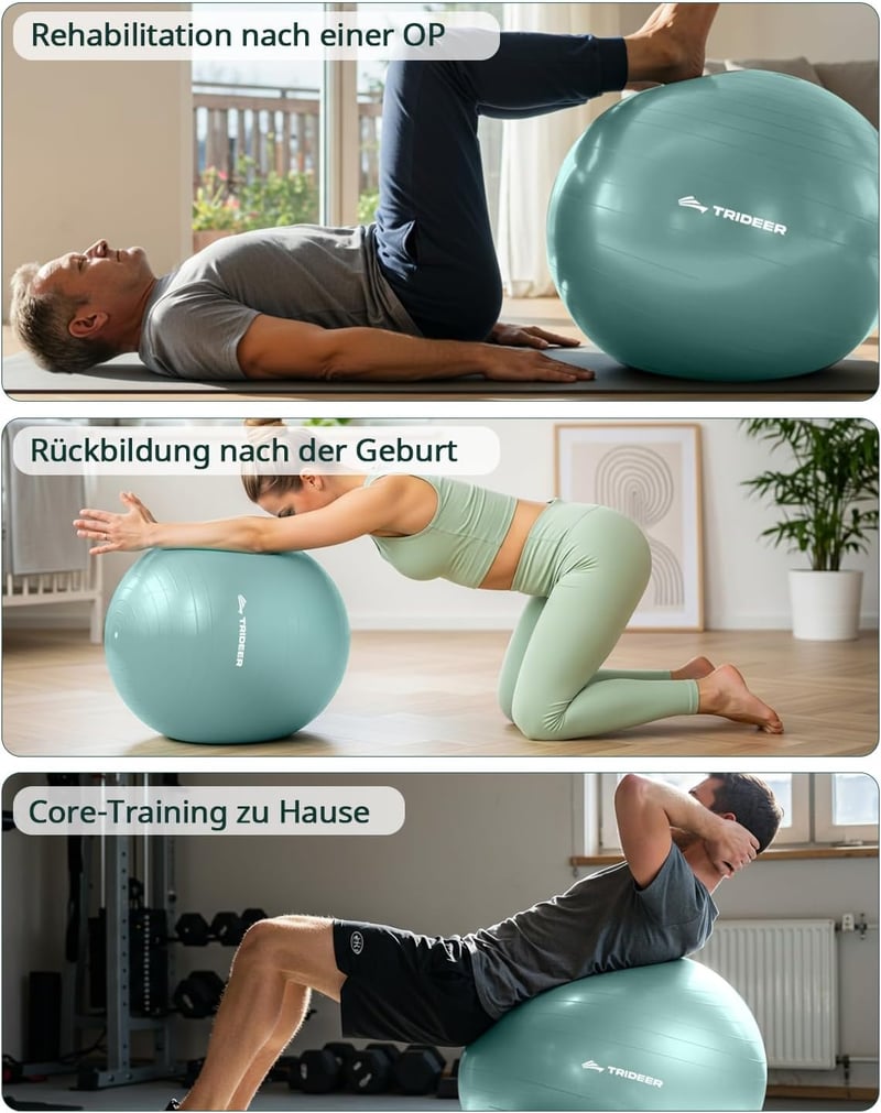 Trideer Fitness Labda 45-85cm Anti-Burst Pilates Egyensúly Jóga Otthon Iroda