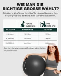 Trideer Fitness Labda 45-85 cm Pilates Egyensúly Jóga Otthon Irodai Ülőlabda 7