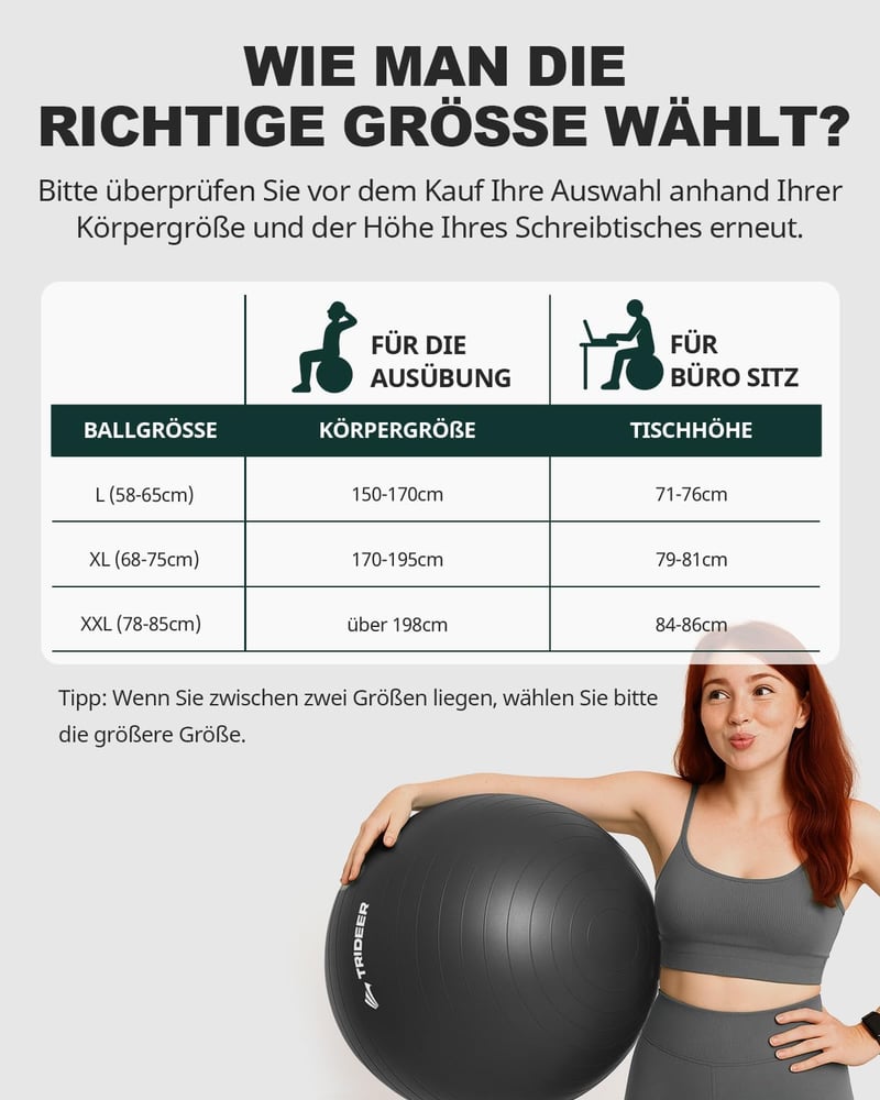Trideer Fitness Labda 45-85 cm Pilates Egyensúly Jóga Otthon Irodai Ülőlabda