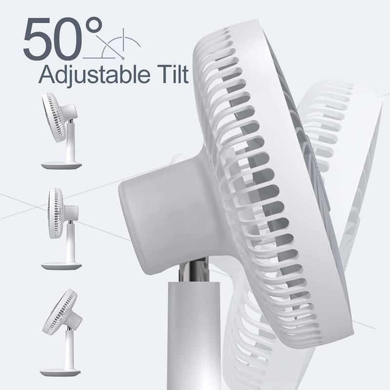 TRILINK Hordozható Asztali Ventilátor 4000mAh Akkumulátor 4 Fokozat 50° Forgatható