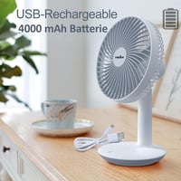 TRILINK Hordozható Asztali Ventilátor 4000mAh Akkumulátor 4 Fokozat 50° Forgatható 2