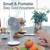 TRILINK Hordozható Asztali Ventilátor 4000mAh Akkumulátor 4 Fokozat 50° Forgatható 5