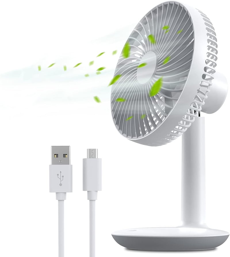 TRILINK Hordozható Asztali Ventilátor 4000mAh Akkumulátor 4 Fokozat 50° Forgatható