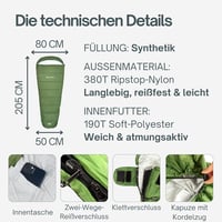 TRINORDIC 780g Ultralight Nyári Hálózsák Anti-Clamp Cipzárral Camping Túrázáshoz, 205 x 80 x 7.62 cm 8