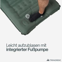 TRINORDIC Felfújható Kemping Matrac 12cm Extra Vastag Lábpumpával és Párnával - Könnyű Túra Ágy Outdoor Kiránduláshoz - Green - Ocean Green, Einzelbett 6