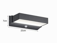 Trio Leuchten Cuando 226669242 LED vanjska zidna svjetiljka sa senzorom pokreta, aluminij, 11W, antracit 4