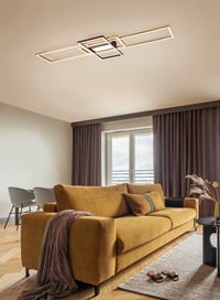 Lampă de tavan LED Trio Leuchten Irvine 620010408, metal alamă mată, 60W LED, telecomandă, variator de intensitate, lumină de veghe 6