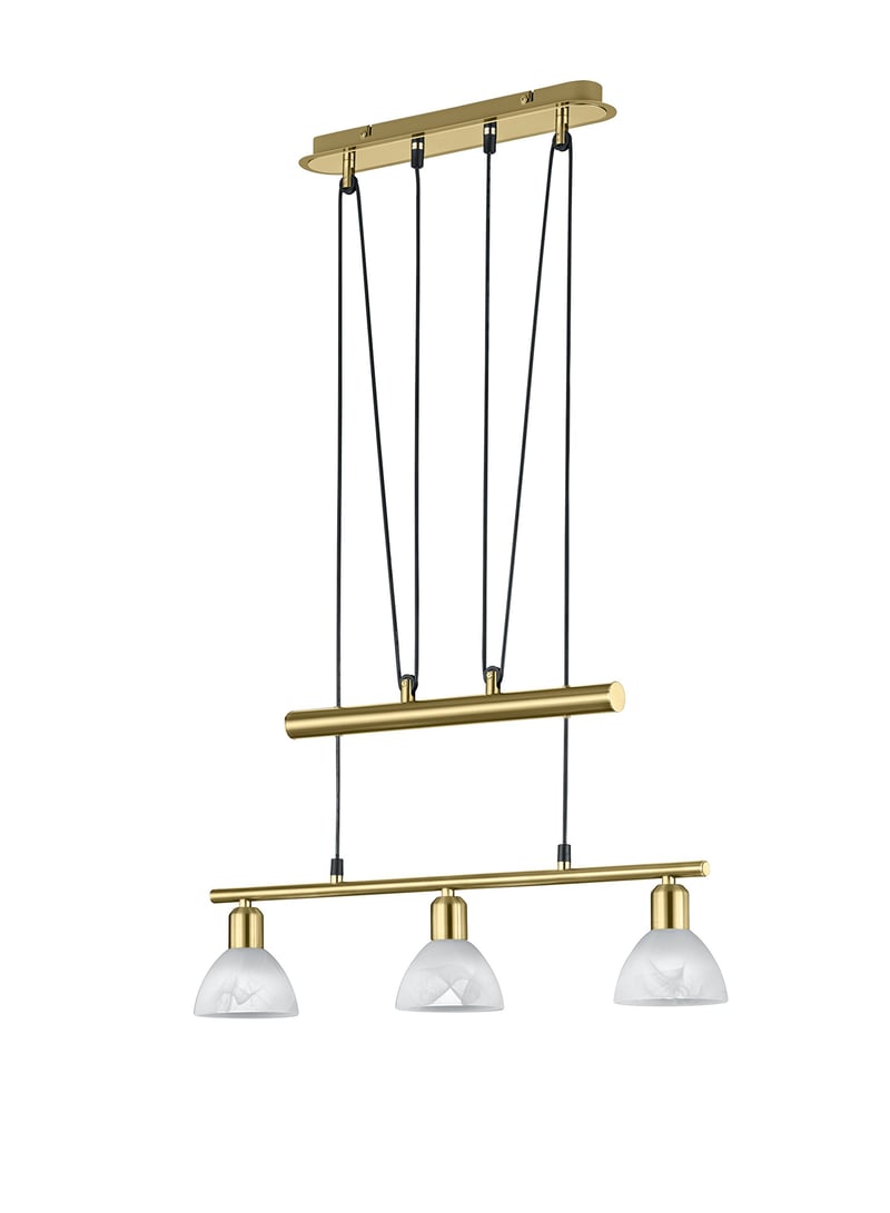 Trio Leuchten JoJo 371010308 Levisto LED visilica – mat mjed, bijelo alabaster staklo, stropni luster