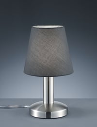 Trio Leuchten Mats II 599700142 Stolna lampa, mat nikl metal, sivo platneno sjenilo, E14, on/off prekidač na dodir 2