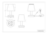 Trio Leuchten Mats II 599700142 Stolna lampa, mat nikl metal, sivo platneno sjenilo, E14, on/off prekidač na dodir 4