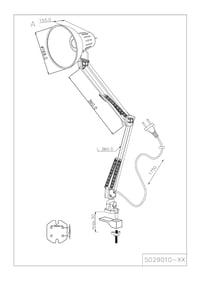 Trio Leuchten Tajo 5029010-01 Stezna zglobna stolna svjetiljka bijela metalna s E27 grlom 4