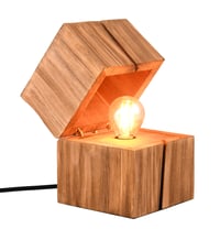Lampă de masă Trio Leuchten Treasure 514110130 cu finisaj din lemn natural și dulie LED E14 1